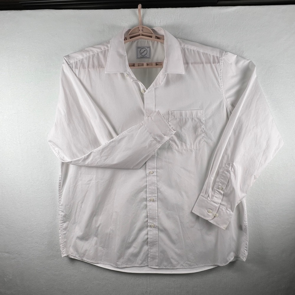 Bespoke New York Mens XXL White Long Sleeve Classic Fit Button Down Dress Shirt